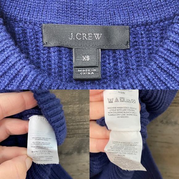 J. Crew Merino Wool Tank Top Blue Sweater Ribbed Preppy Nautical Work Size XS - Picture 5 of 7